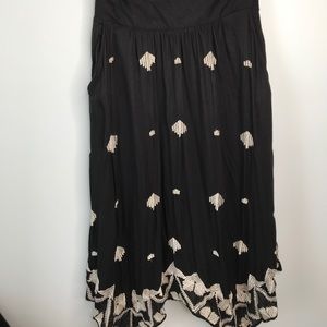 Anthropologie Floreat Boho Embroidered Skirt Maxi
